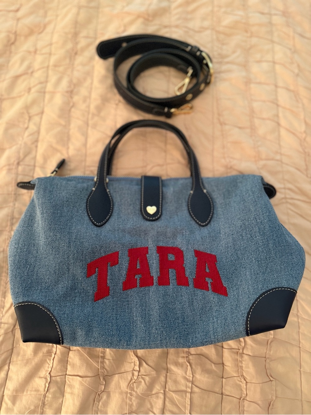 Stoney Clover Lane Parke Denim “Tara” Embroidered Pouchette Crossbody Bag 03